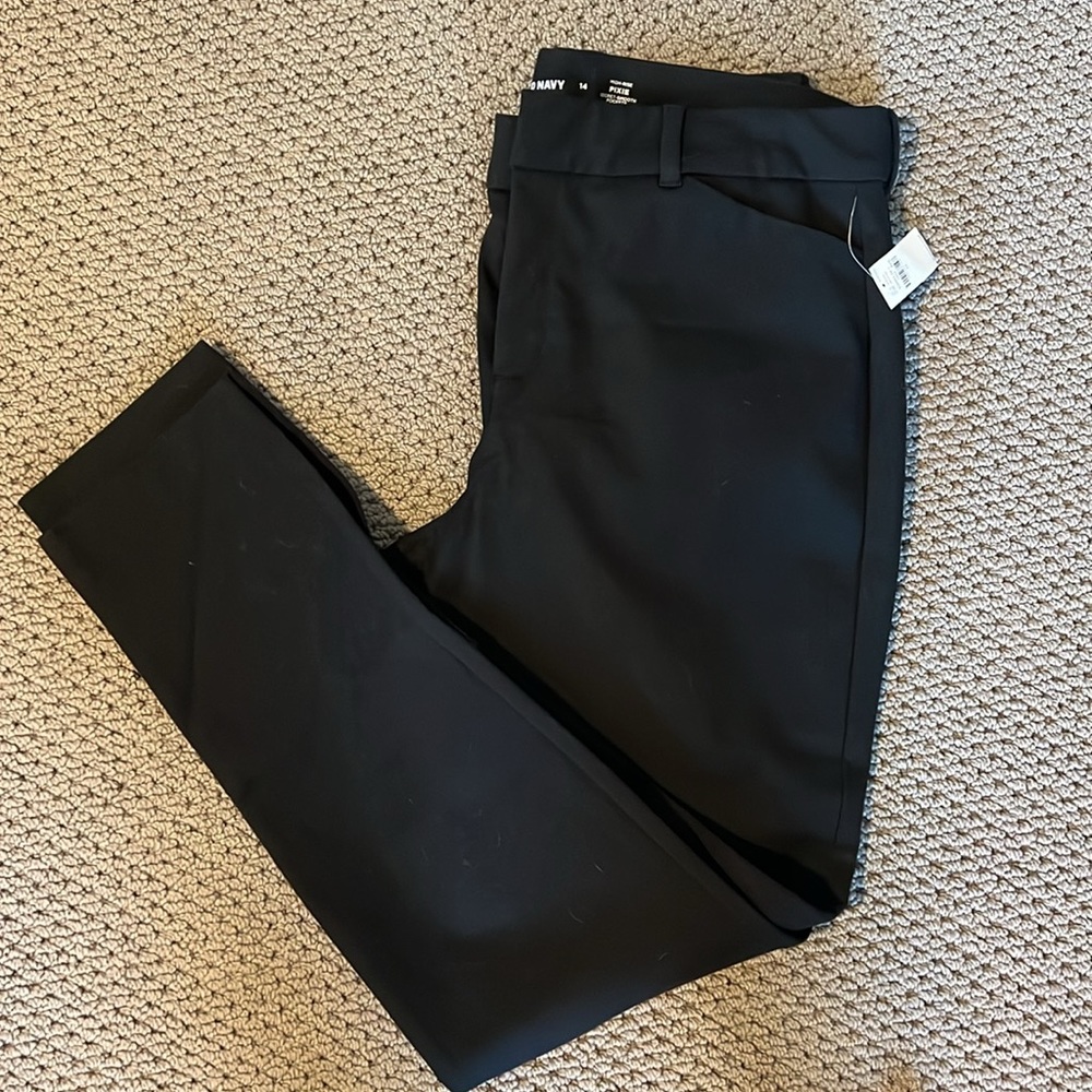 Never worn High rise pixie black pants size 14